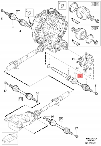 фото №3, Полуось правая volvo xc70 ii 2.4 d5 3.0 3.2 awd автомат