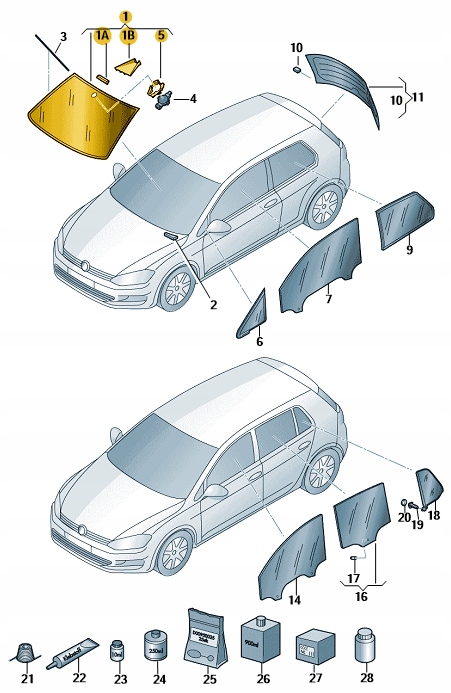 фото №2, Стекло лобовое слоистая volkswagen golf vii оригинальный номер