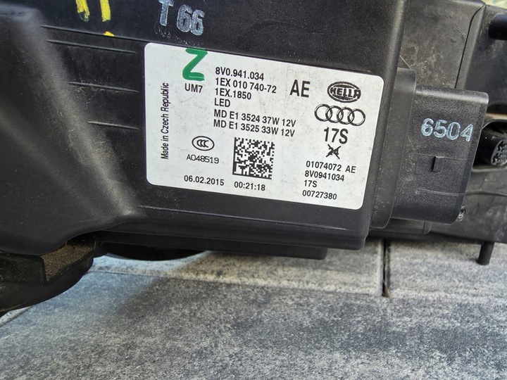 фото №14, Audi a3 s3 rs3 8v0 лампы перед полный led динамический 8v0941033af 8v0941034ae