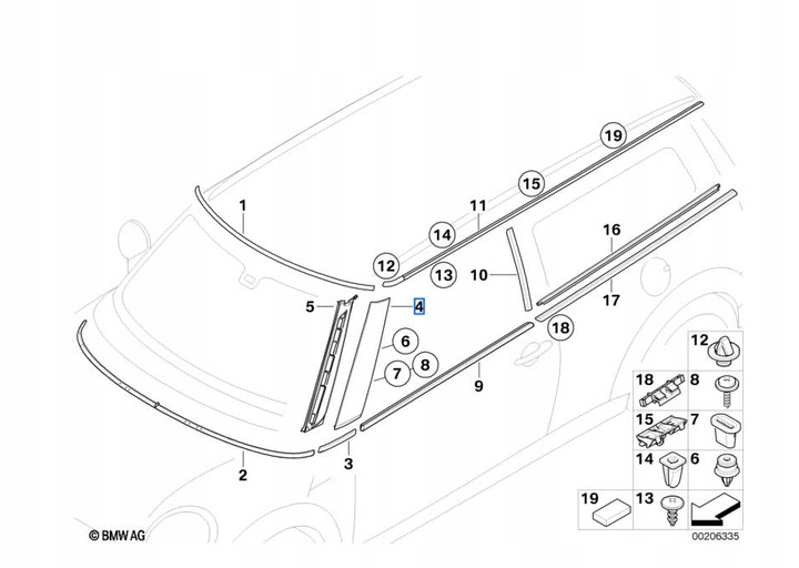фото №13, Mini r55 clubman планка декоративна стійка a оригінал