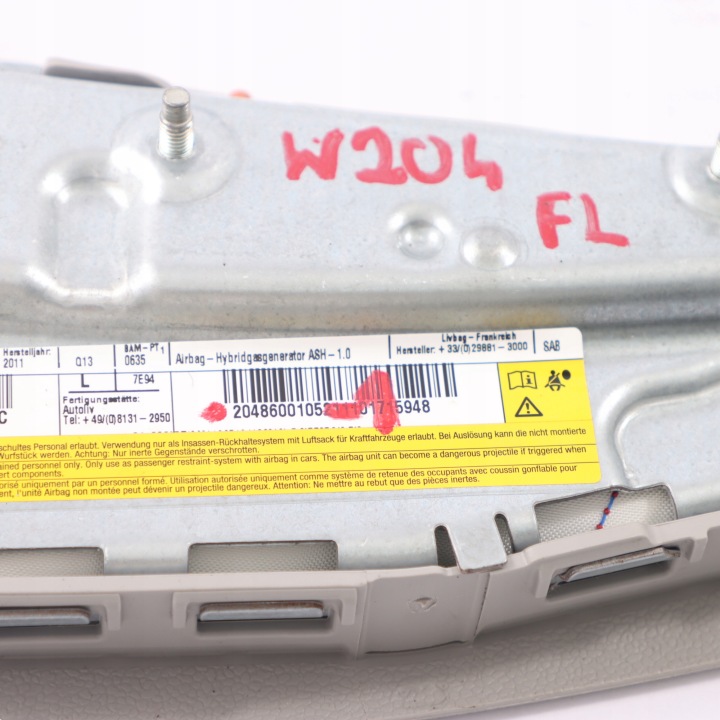 фото №12, Mercedes w204 w212 повітряна подушка подушка  сидіння ліва сірий a2048600105