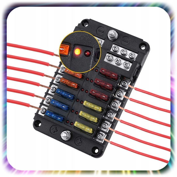 фото №8, Коробка запобіжників 12 шестиполюсна модуль гніздо блок набір 24 запобіжники