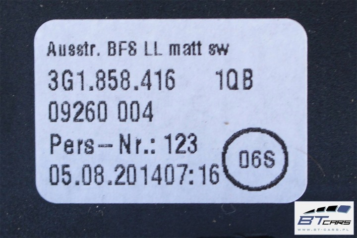 фото №9, Vw passat b8 ґрати повітропровід консолі 3g1858416 3g1819701a решітка забірник  3g1 85