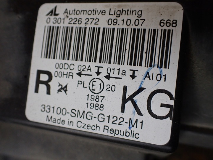 фото №10, Лампа праві перед honda civic viii 2007r 2.2 i-ctdi 33100-smg-e122-m1 8911