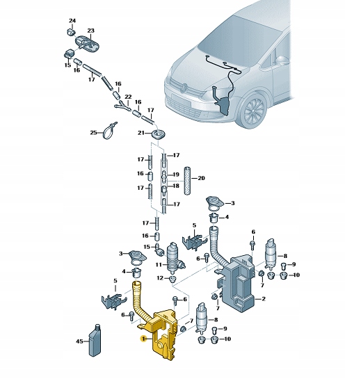 фото №11, Vw tiguan бачок омывателя (бачок жидкости омывателя) 5n0955453g