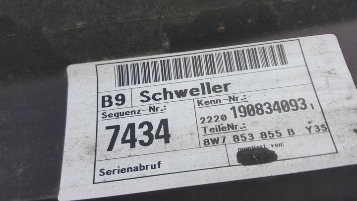 фото №11, Планка пороговая левая audi a5 8w6853859 8w7853859 демонтаж