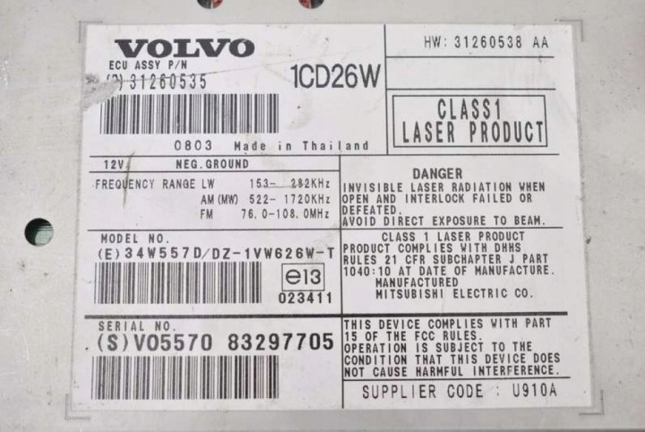 фото №6, Чейнджер дисків 31260535 volvo xc90 1 i 06-14