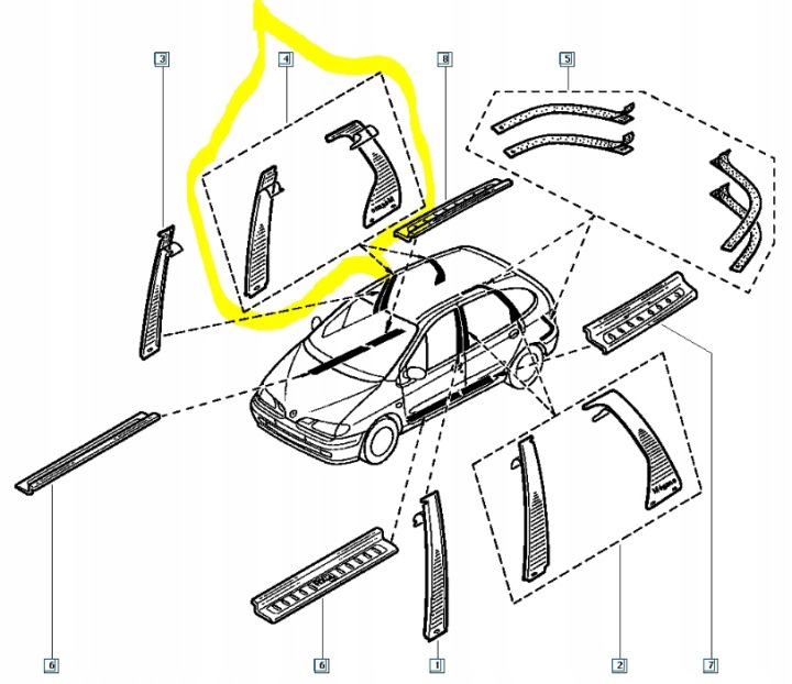 фото №9, Пленка стойка боковой renault scenic i 7701471330