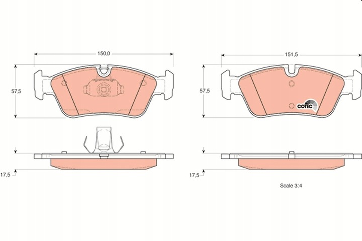 КОЛОДКИ ГАЛЬМІВНІ BMW ПЕРЕД E36 316-325 09/90-2000 GDB1348