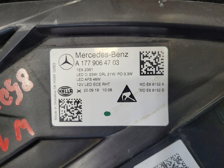 фото №14, Mercedes w177 лампа левая перед eu полный led a1779064703