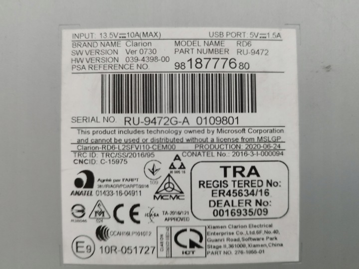 фото №3, Навігація радіо clarion combo e proace expert iii berlingo org 9818777680