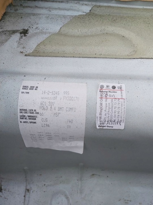 фото №7, Pas зад пол vw polo 6r 6c четверть vanna ванна ниша колёса lc9a балка