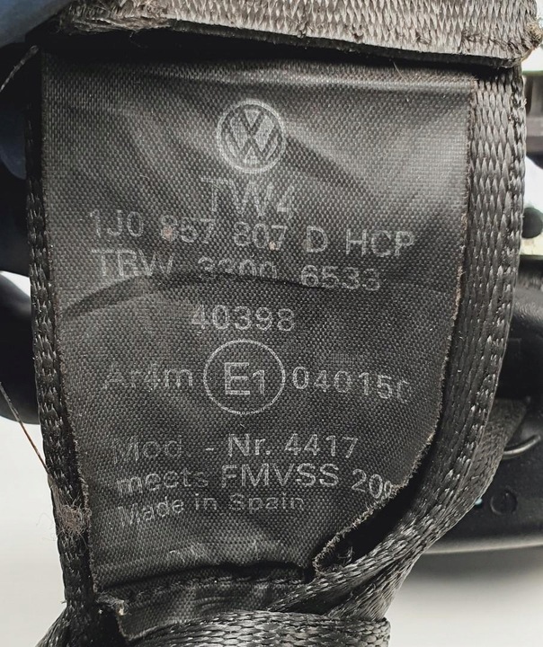 фото №3, Pas безпеки середній зад vw golf iv