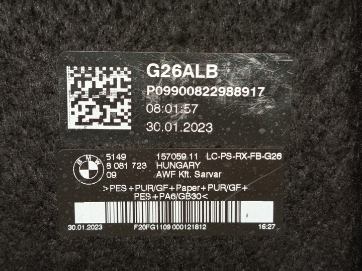 фото №16, Bmw i4 g26 полиця багажника зад задня комплект 8081723 9871082
