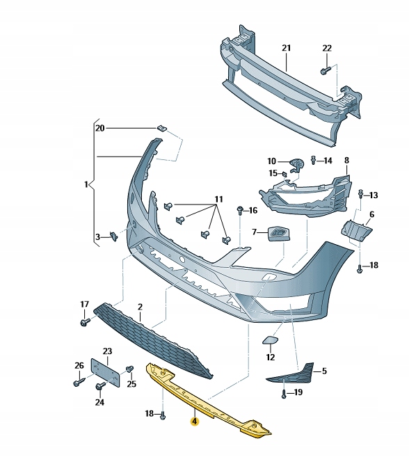 фото №1, Новый спойлер бампера перед 5f08054679b9 seat leon fr