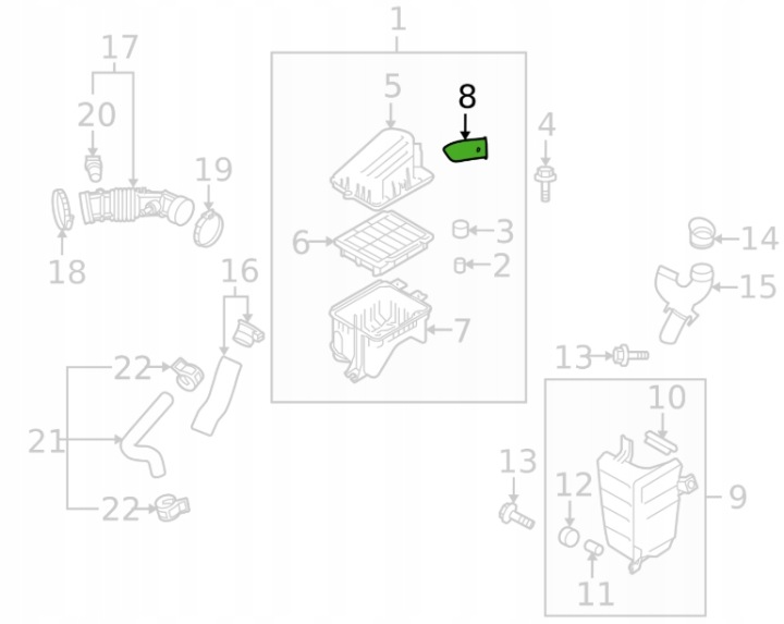 фото №10, Труба фильтра воздуха chevrolet aveo 04-08 oem номер 96536709
