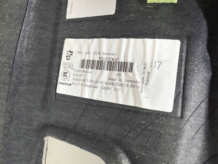 фото №7, Porche 992 gtr rs потолок шторка ok