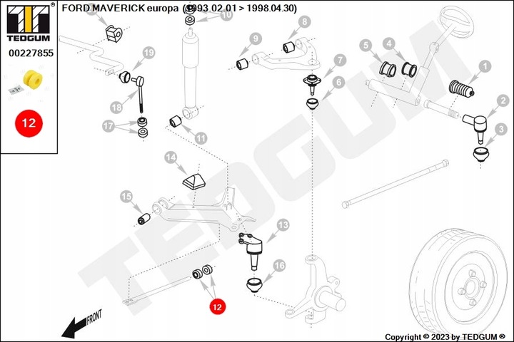 фото №10, Втулка важіль reakcyjnego tedgum 0022785 tedgum 00227855 підшипник,