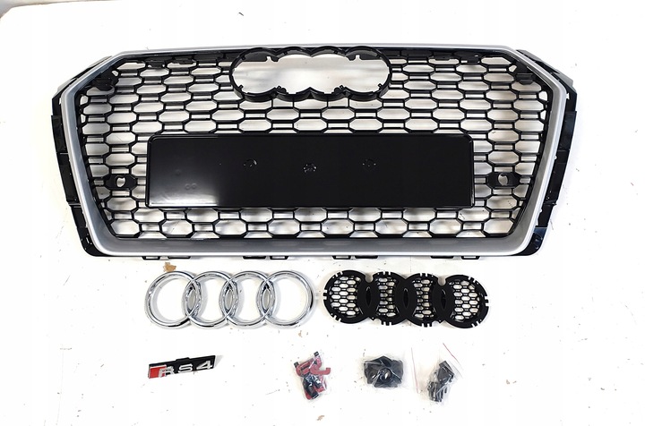 фото №12, Rs4 решітка радіатора бампера решітка радіатор audi a4 b9 2015-19 s-line pdc срібний