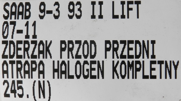 фото №16, 245.zderzak перед переднє saab 9-3 ii рестайлінг 07-11 комплектний