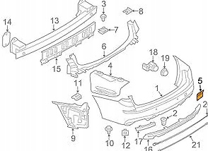 фото №8, Bmw 5 f07 m sport заднє бампер захист тримача буксирувальний 51128055049 oem