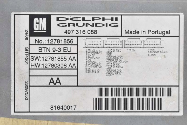 фото №7, Радіо радіопрогравач cd aux навігація 12781856 saab 9-3 93 2 ii рестайлінг 07-11