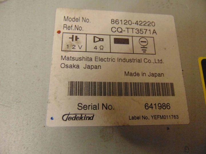 фото №6, Радіо заводські toyota rav4 iii 2.2d 86120-42220