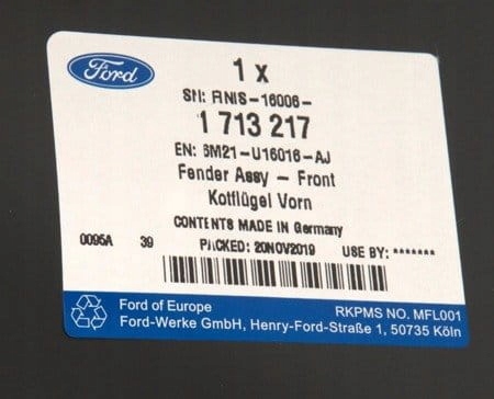 фото №7, Крыло левый перед ford s-max galaxy 2006 оригинал