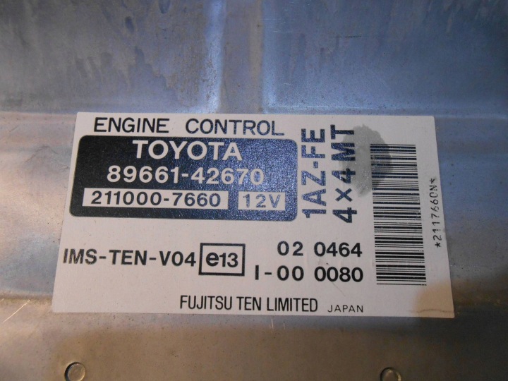 фото №8, Toyota rav4 xa20 ecu блок керування двигуном (ебу, мізки двигуна, контролер двигуна) 1az-fe 4x4 mt 89661-42670