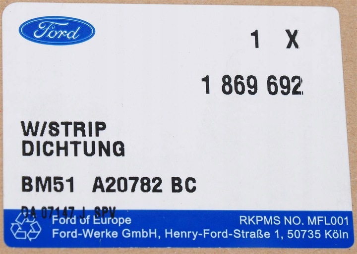 фото №4, Прокладка двері c-max 10- /15- focus mk3 / mk4