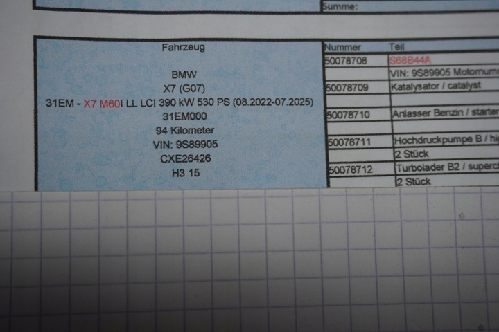 фото №9, Двигатель bmw f95lci f96lci g07lci s68b44a jak новый !! 94km