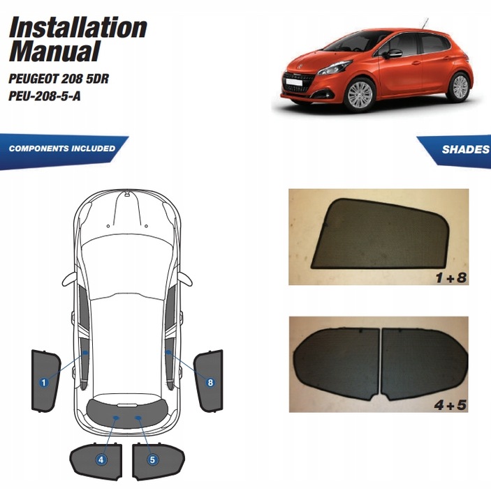 фото №15, Шторки сонячна peugeot 208 5d 12-19 захисні накладки ролети сонцезахисний