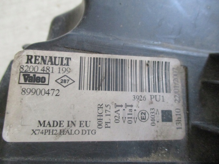 фото №11, 3908/58 фара передняя фара левое правое renault laguna ii 8200481199