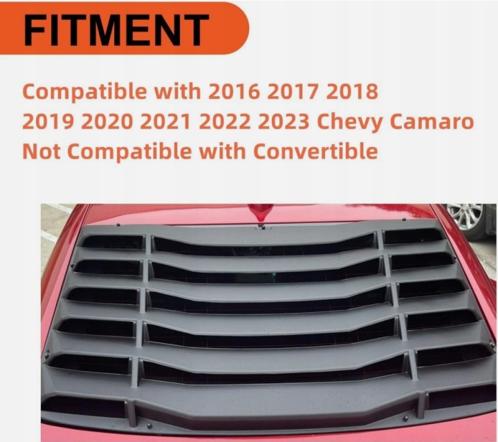 фото №9, Chevrolet camaro 2016-2023 ролета жалюзи защита отделка стёкла задней