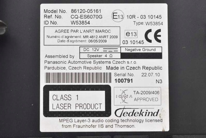 фото №6, Радио радиопроигрыватель cd aux 86120-05161 toyota avensis t27 09-11