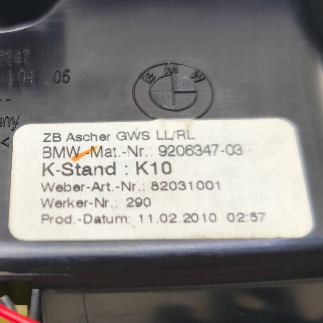 фото №8, 2011 bmw 5 f10 f11 попільничка передня тунелю середнього 9206347