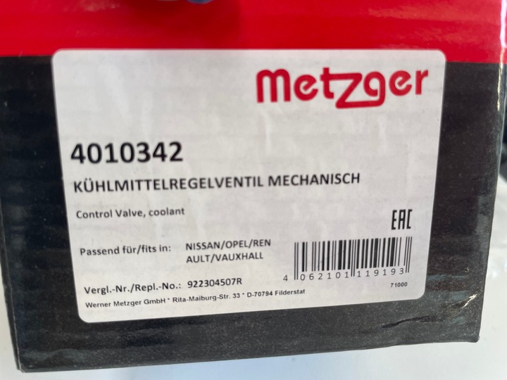 фото №6, Корпус термостата renault master iii movano 922304507r 4010342 новая оригинальный номер