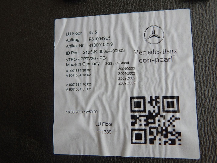 фото №8, Mercedes sprinter 906 907 910 пол плита обивка надстройка кузов