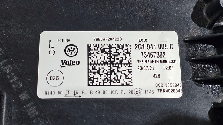 фото №14, Лампа ліва перед повний led vw polo vi рестайлінг 2g1941005c