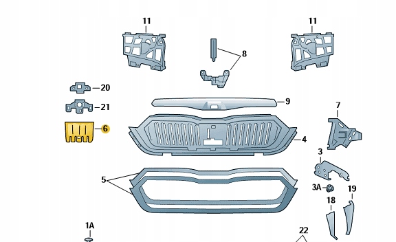 фото №1, Заглушка шторка радара решётка skoda octavia 4 5e3853655zd4