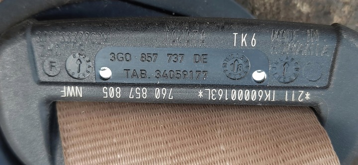 фото №9, Pas безпеки ліве зад заднє volkswagen touareg iii 760857805