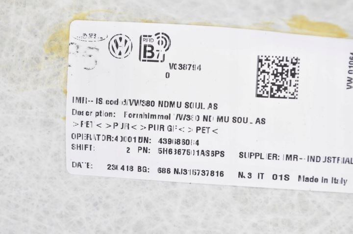 фото №11, Volkswagen vw golf viii потолок потолок автомобиля крыша 5h6867501