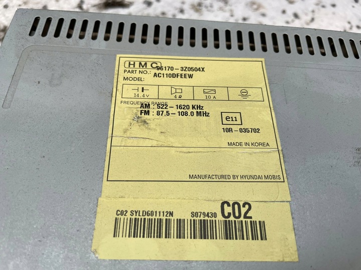 фото №4, Hyundai i40 радиопроигрыватель cd 96170-3z0504x