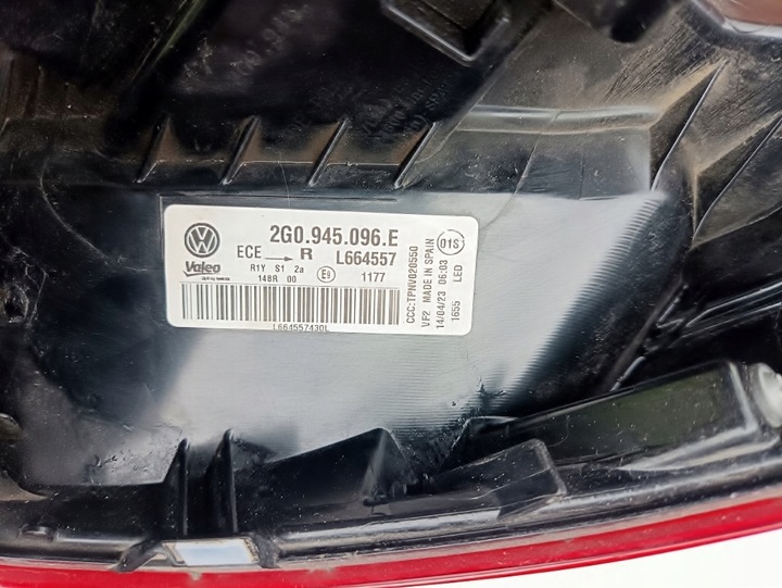 фото №6, Лампа задняя правая vw volkswagen polo vi рестайлинг 2g0945096e