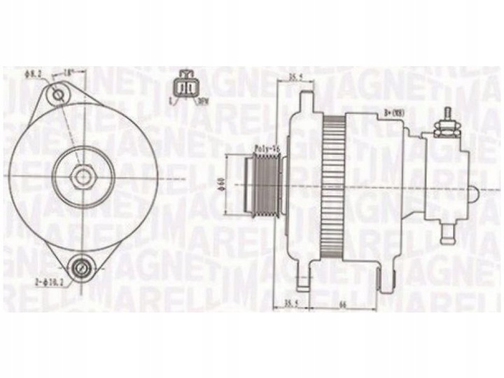 фото №2, Генератор opel astra h 1.7 meriva a 1.7 combo 1.7 corsa c 1.7