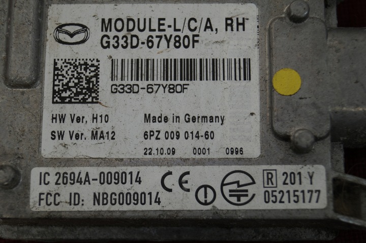 фото №8, Модуль блок керування лампи правий зад mazda 3 bl 09-13r