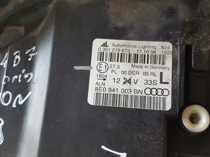 фото №8, Audi a4 b7 04-07r лампа bi-xenon ліва перед англієць