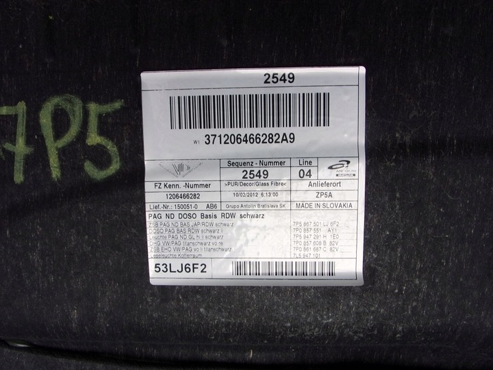 фото №6, Потолок porsche cayenne 7p5 10^ чёрная