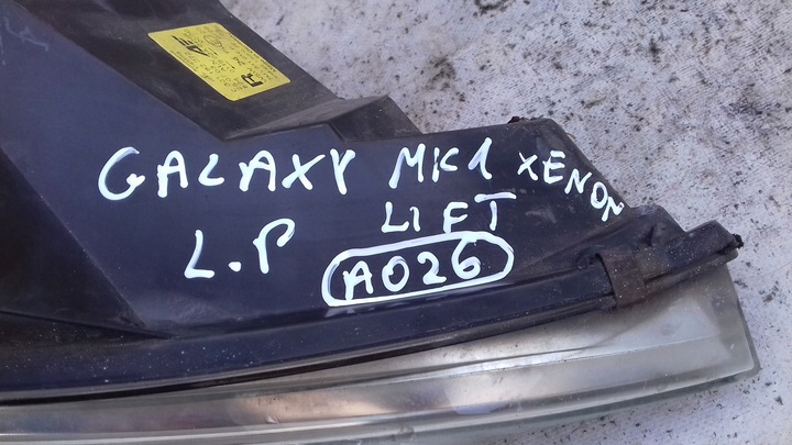 фото №10, Лампа лівий перед передня ксенон 7m5941016p ford galaxy mk1 рестайлінг mk2 00-