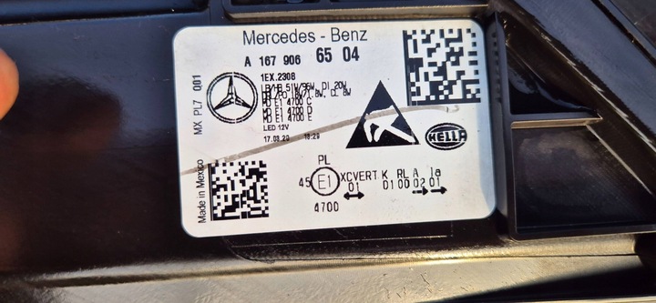 фото №16, Mercedes gle w167 19-23 лампа левый перед multibeam led сцепление eu org